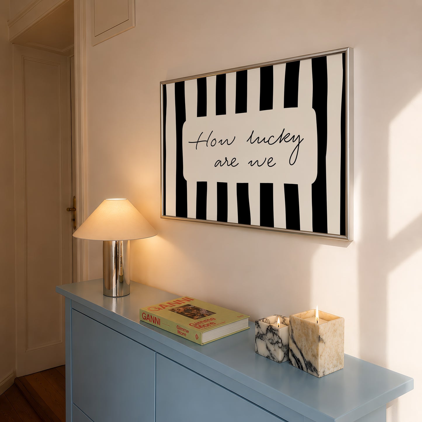 How Lucky Are We — Black Stripe Digital Print