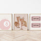 8-Ball Art Set of 3 Gallery Prints - Pink Stockholm Room Decor - Digital Print