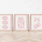 Pink Coquette Art Set of 3 - Trendy Gallery Wall Prints - Digital Print