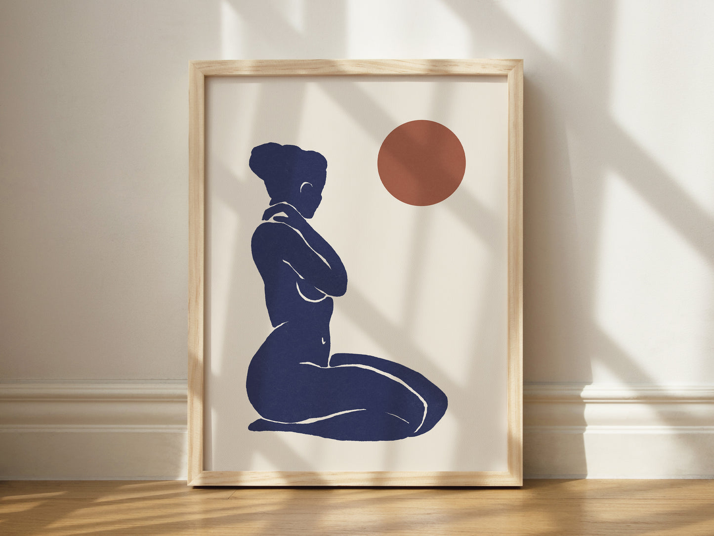 Japandi Style Blue Moon Goddess Art Print