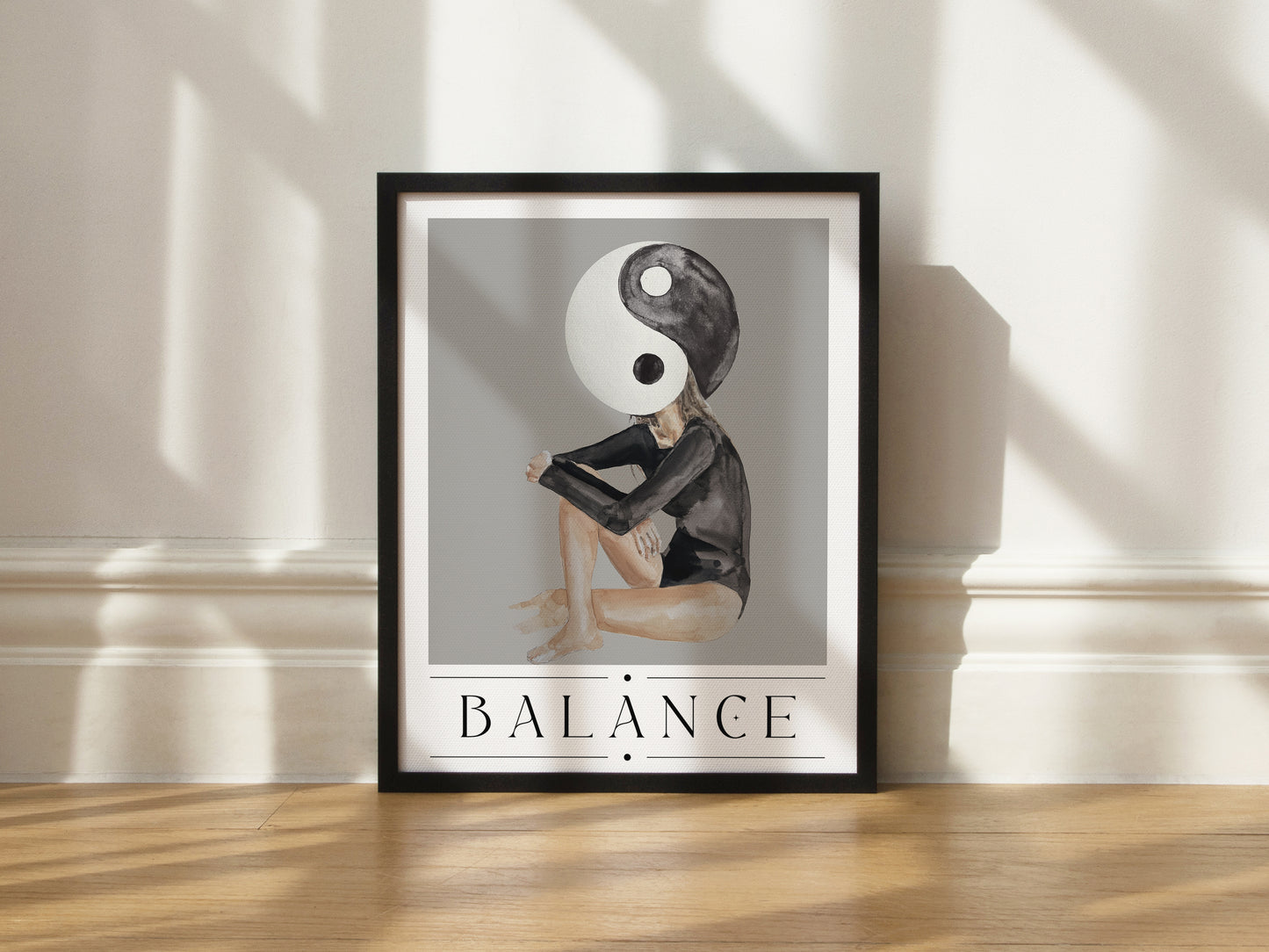 Balance Spiritual Quote Artwork, Ying Yang Wall Art, Spiritual Sayings Poster, Typography Print, Mindfulness Wall Art, Positive Affirmation