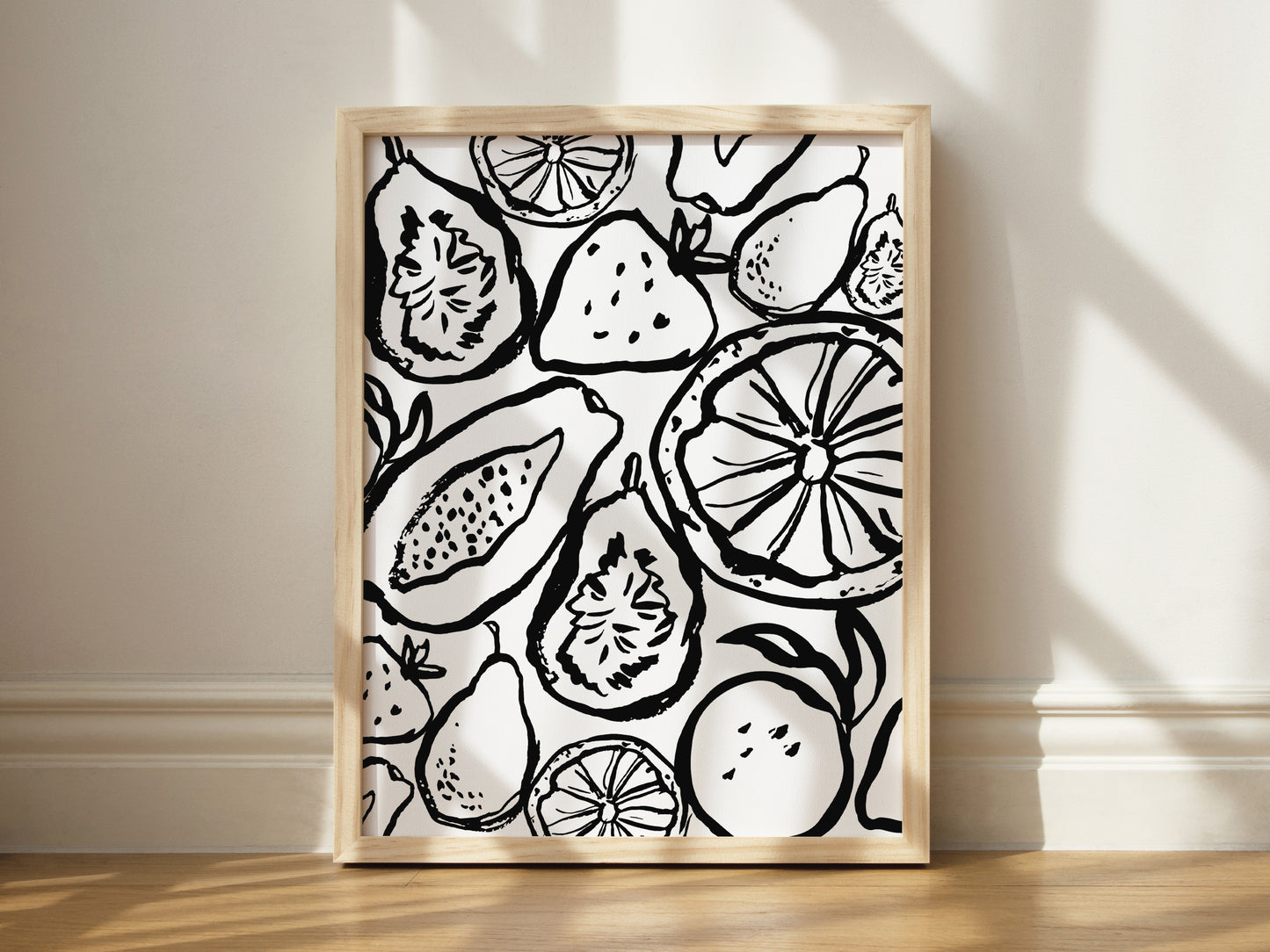 Abstract Line Art Fruit Kitchen Art Print
