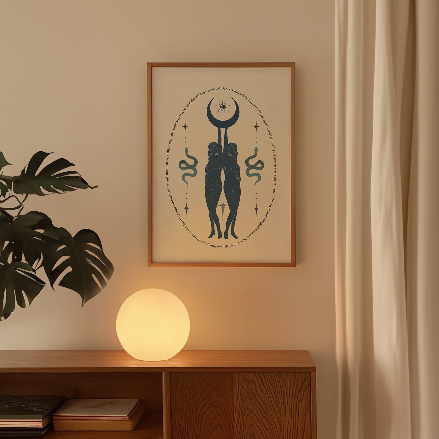 Celestial Sisters Blue Print - Digital Print