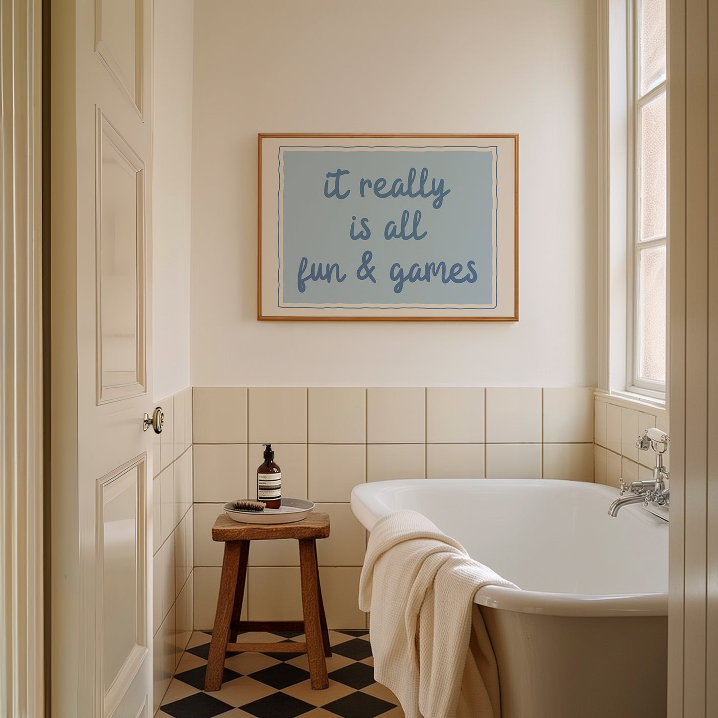 It Really Is All Fun & Games — Blue Digital Print