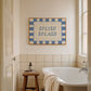 Splish Splash Blue Checkered Bathroom Print