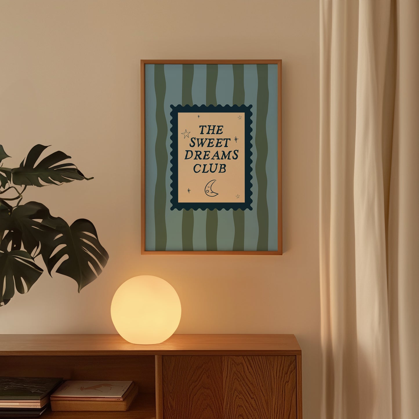 Blue & Green Sweet Dreams Club Art - Digital Print