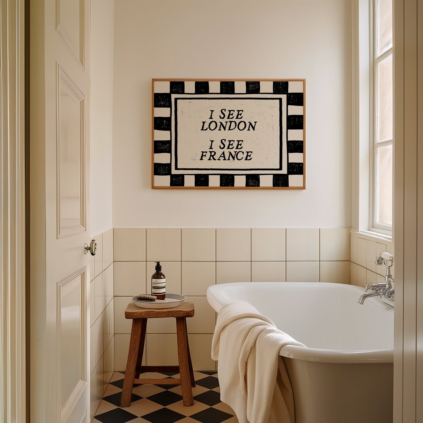 I See London I See France Modern Checkered Art - Digital Print