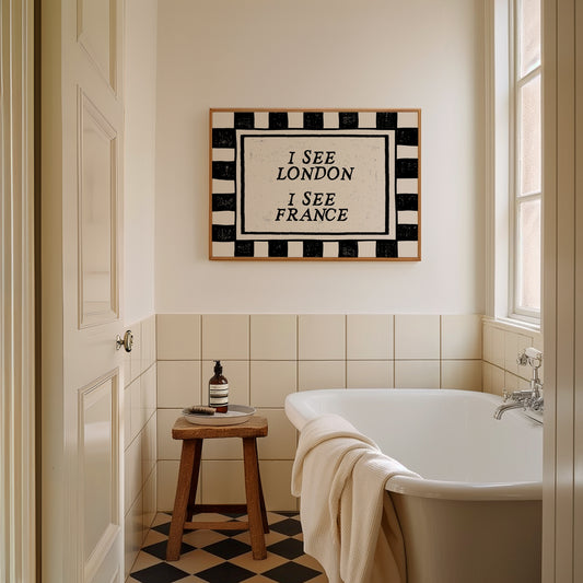I See London I See France Modern Checkered Art - Digital Print