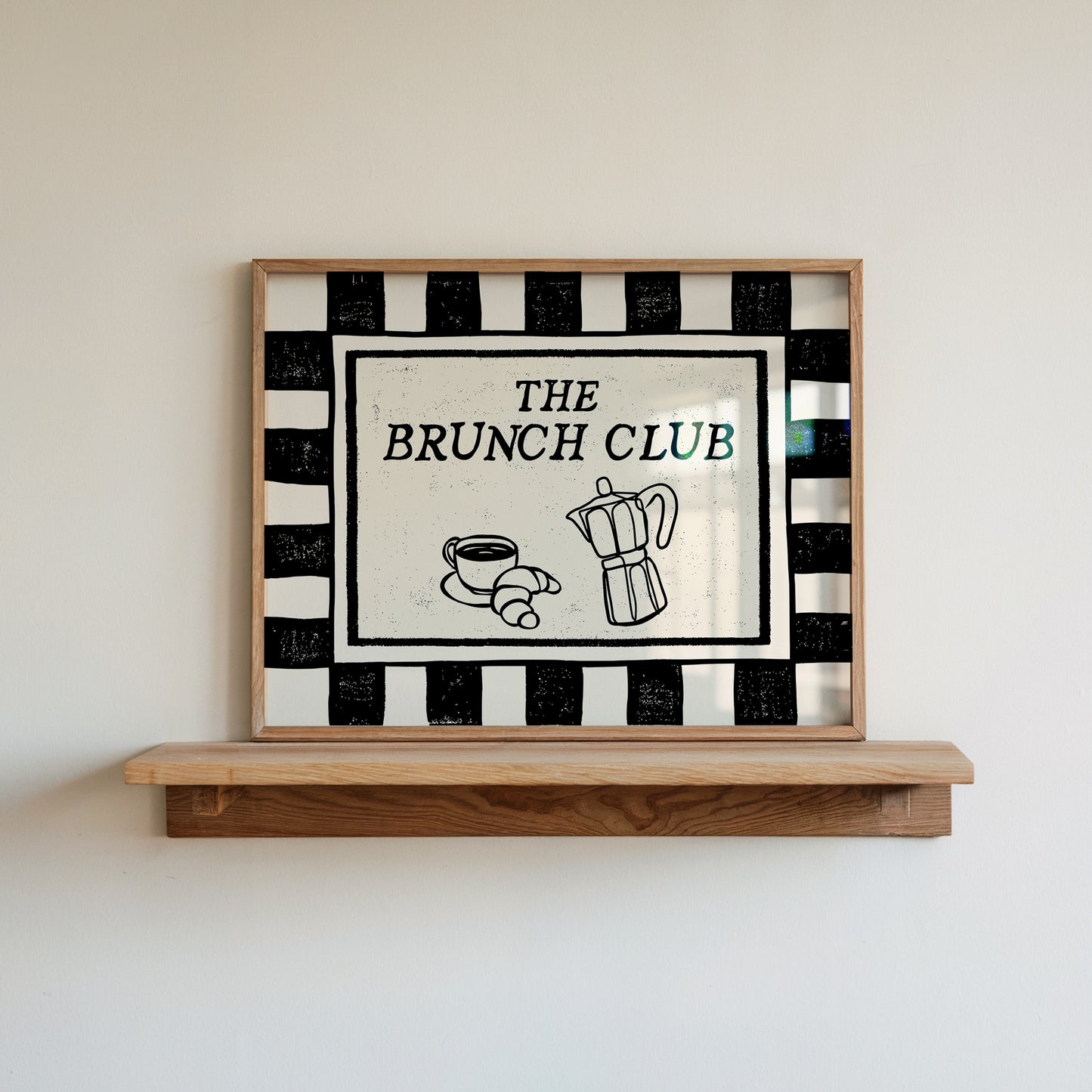 The Brunch Club Black & White Checkered Print -  Digital Print ( Horizontal )