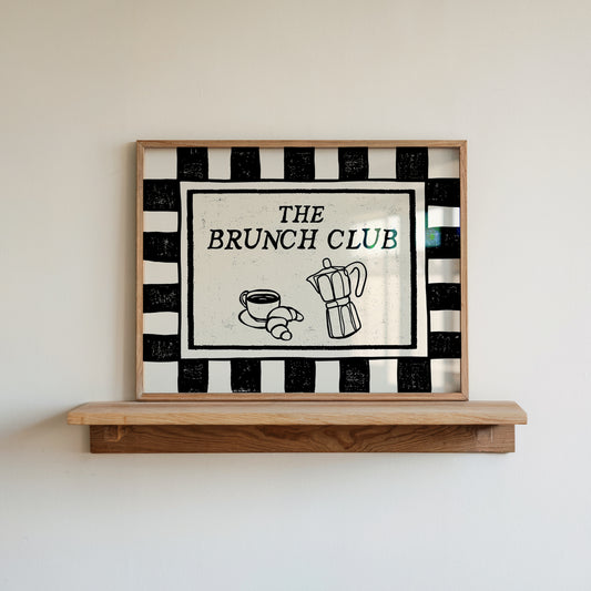The Brunch Club Black & White Checkered Print -  Digital Print ( Horizontal )