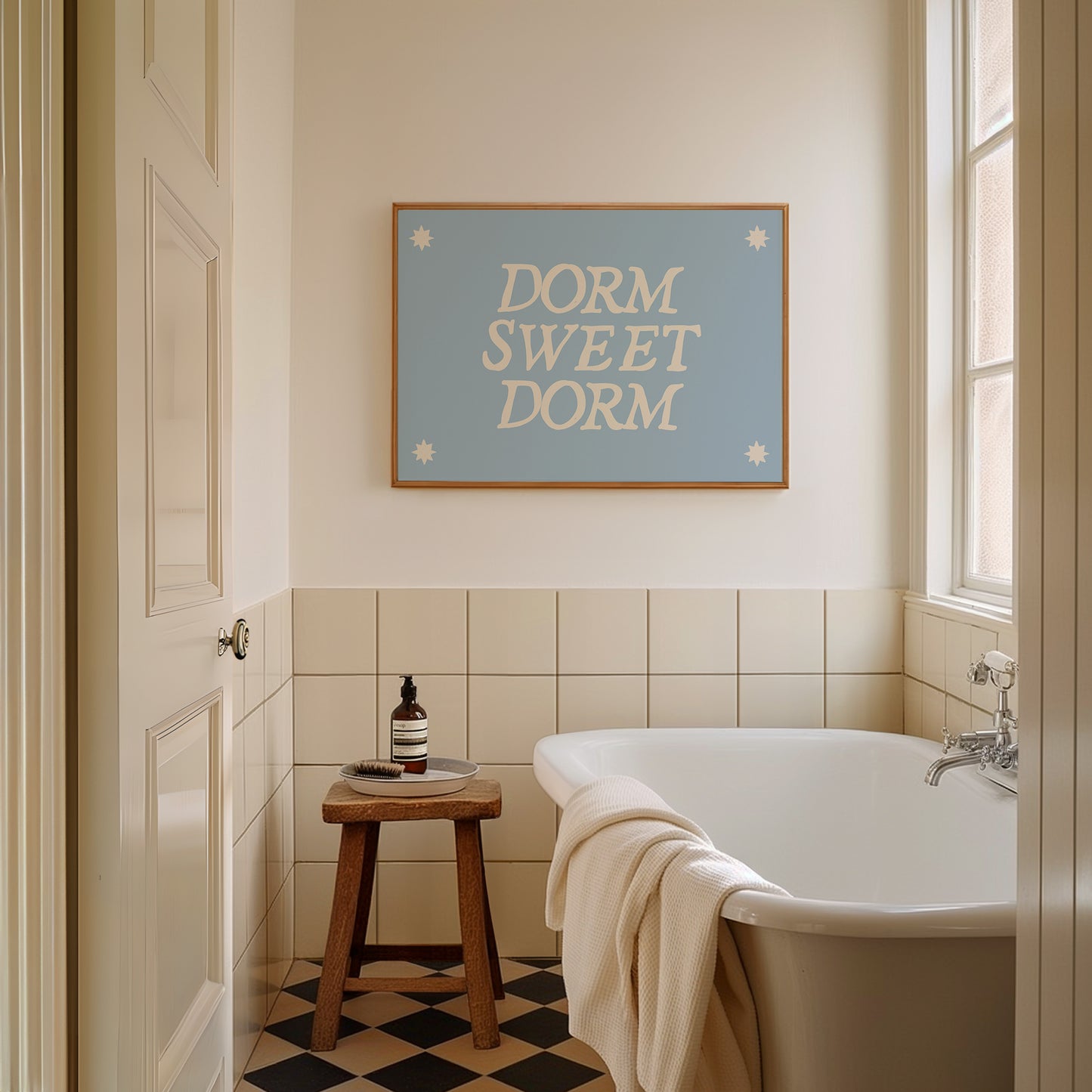 Blue Dorm Sweet Dorm Art Print - Digital Print