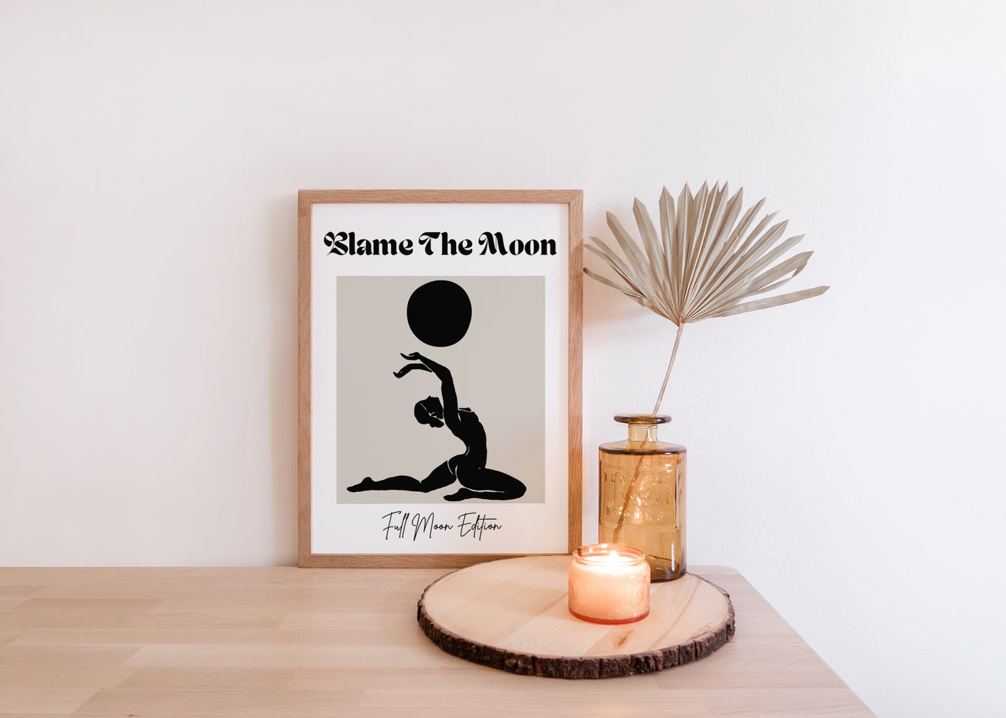 Blame The Moon Typography Wall Print