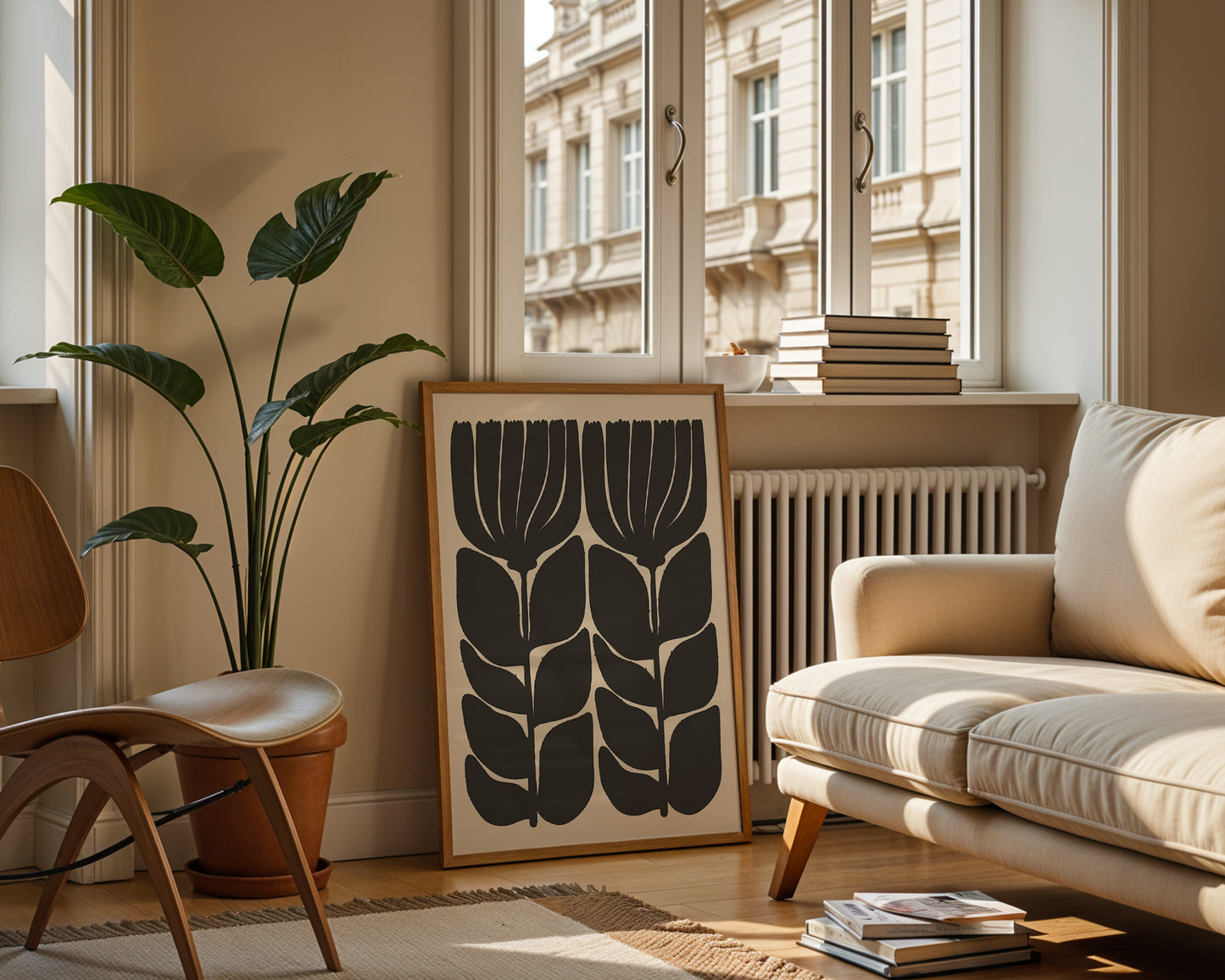 Black Matisse Style Flower Print | Modern Decor | Digital Print