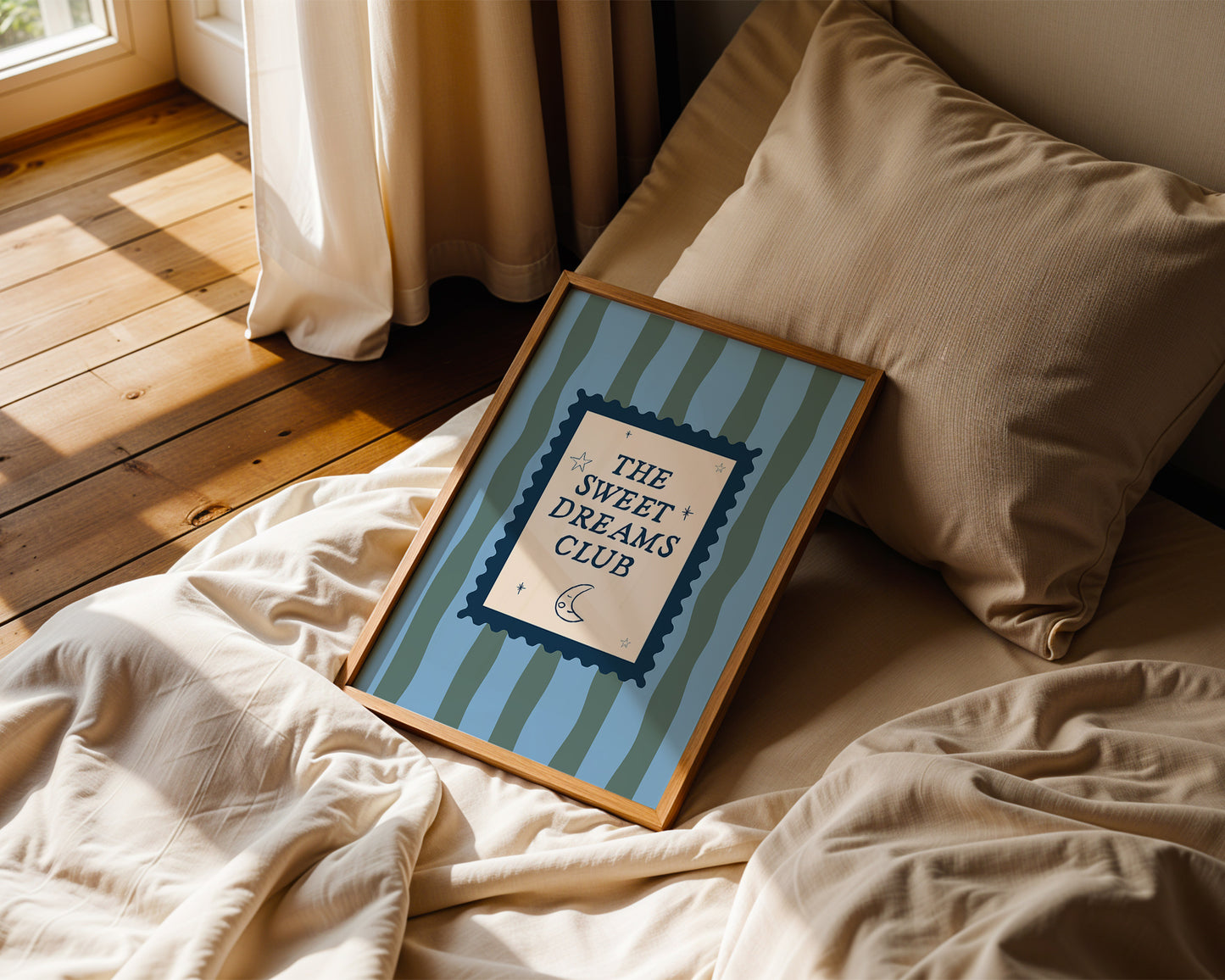 Blue & Green Sweet Dreams Club Art - Digital Print