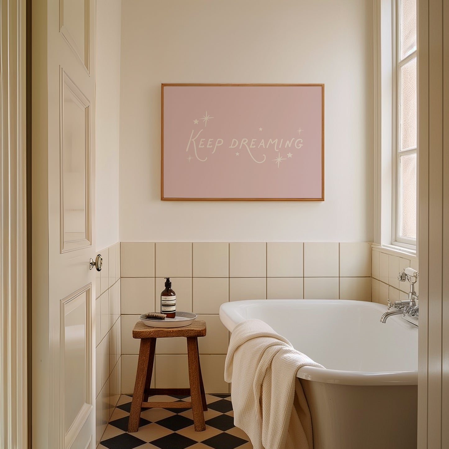 Pink Keep Dreaming Sleep Poster - Digital Print