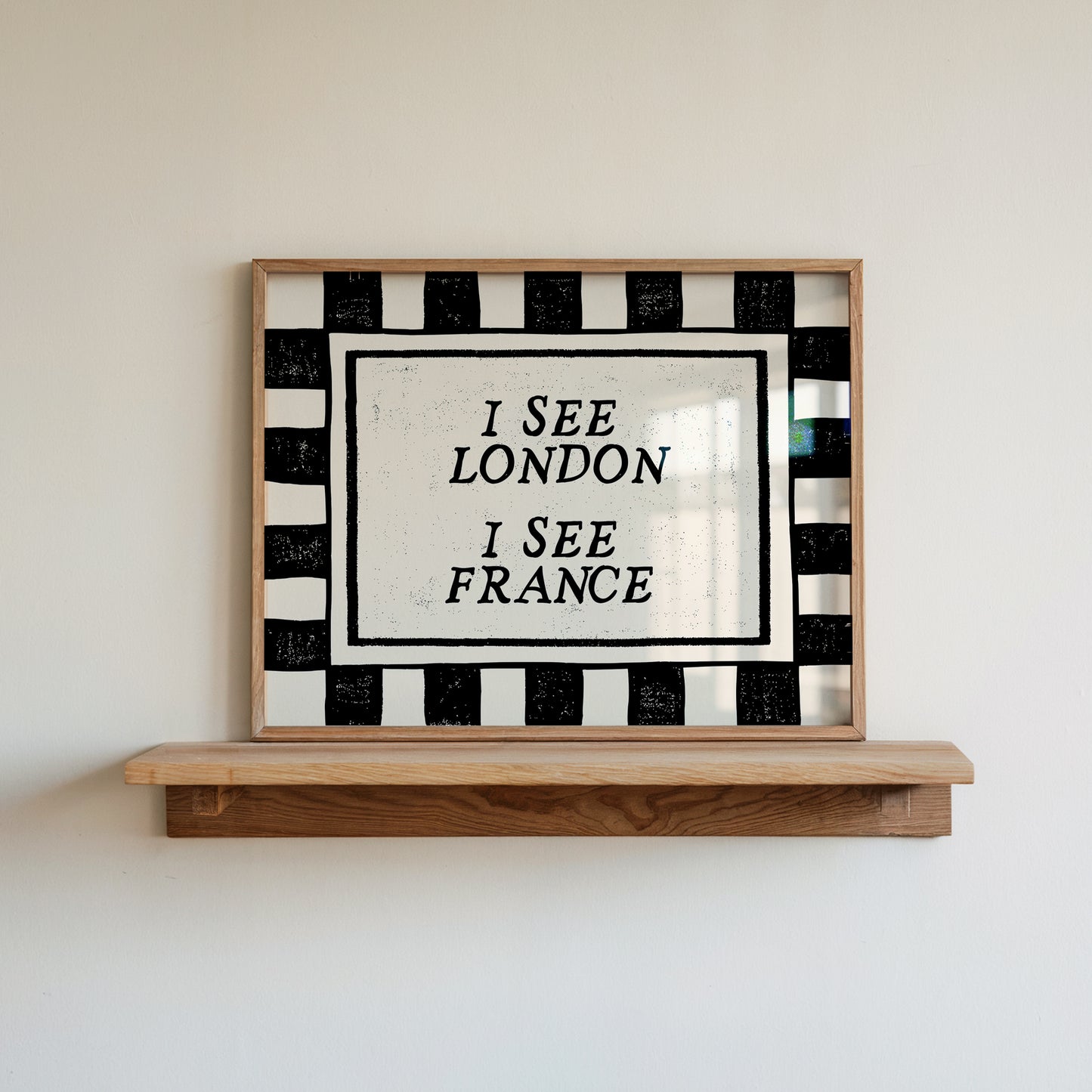 I See London I See France Modern Checkered Art - Digital Print