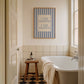 Splish Splash Striped Bathroom Print - Digital Print