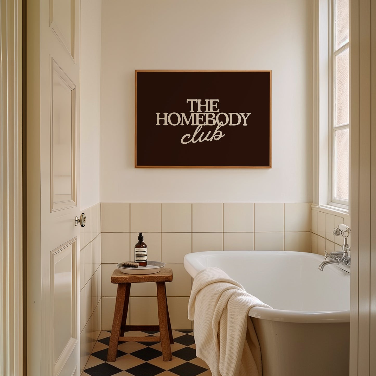 The Homebody Club Brown Print | Neutral Decor - Digital Print ( Horizontal )