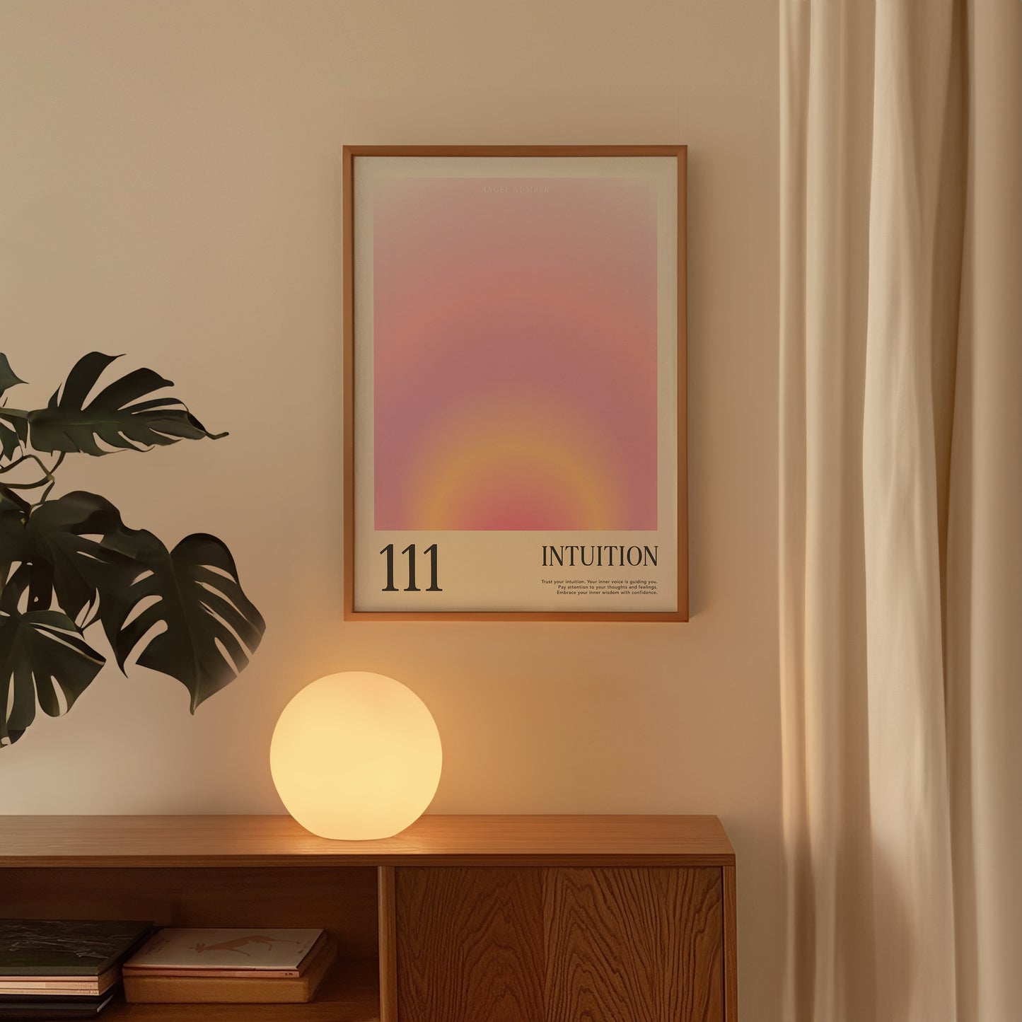 Angel Number Poster 111 Gradient Art - Digital Print