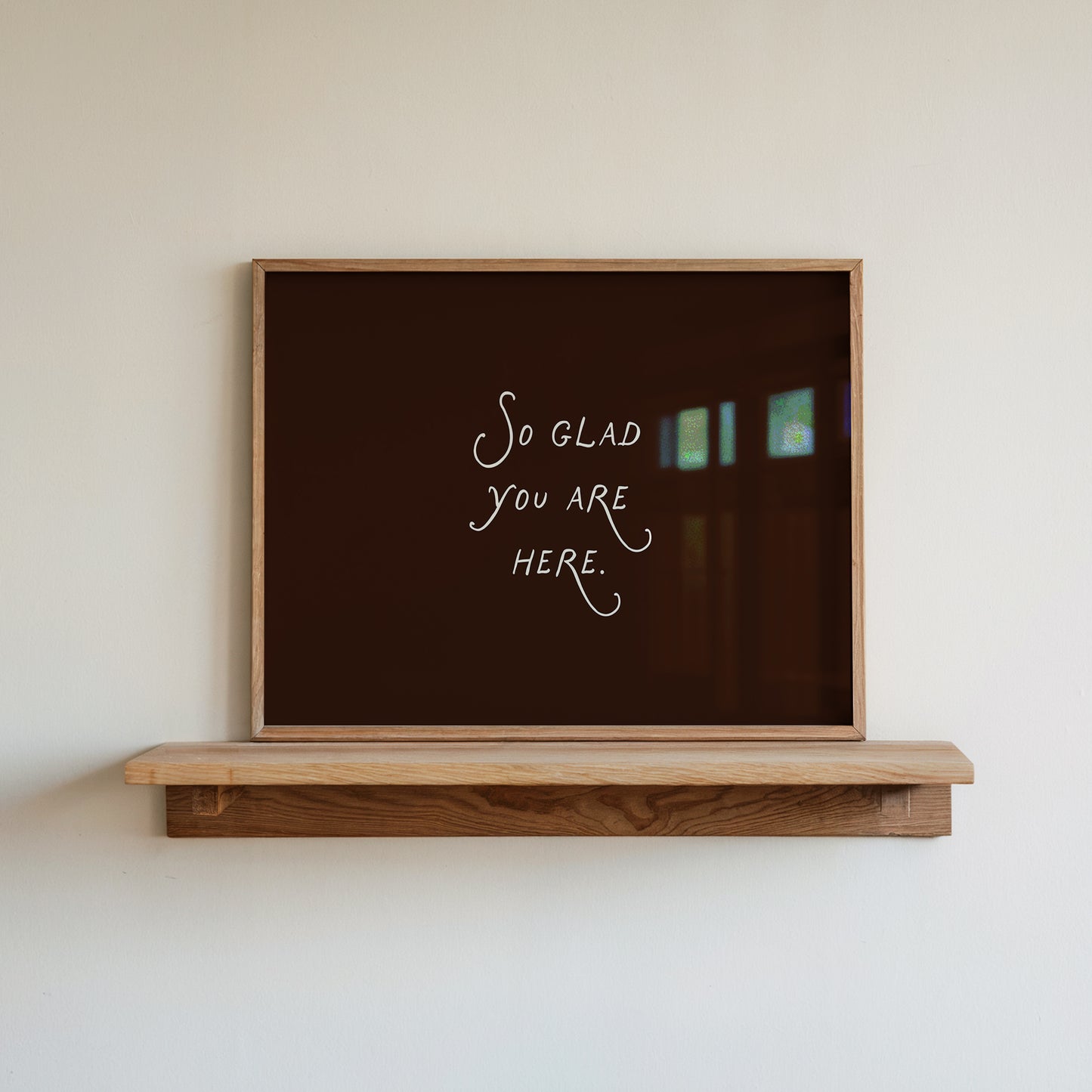 So Glad You Are Here Art Brown Minimalist Print - Digital Print