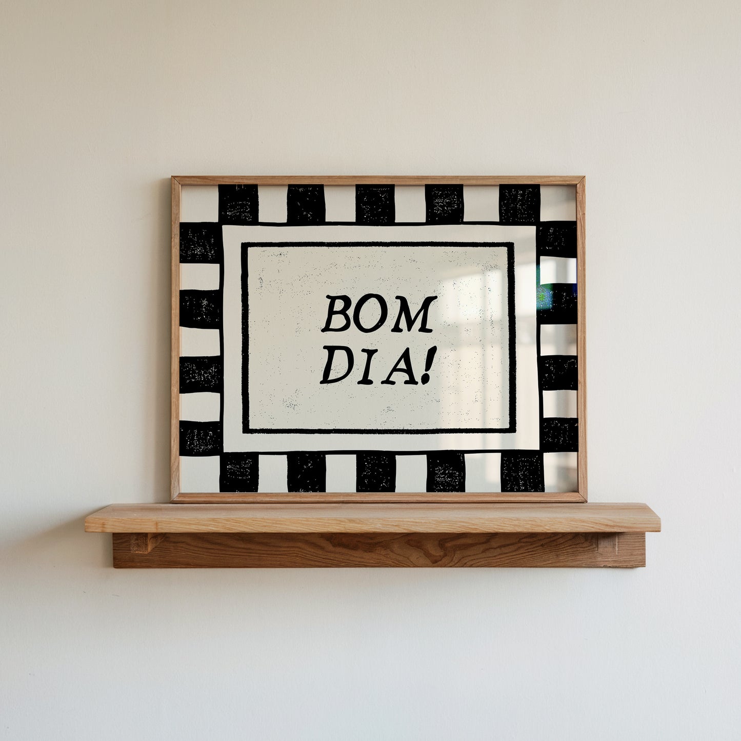 Bom Dia Checkered Art - Digital Print ( Horizontal )
