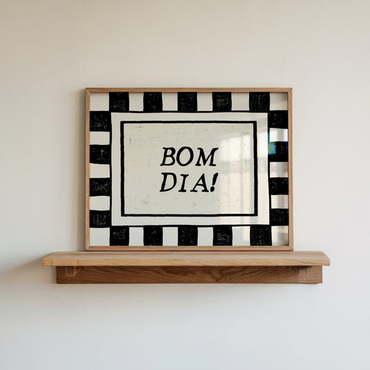Bom Dia Checkered Art - Digital Print ( Horizontal )