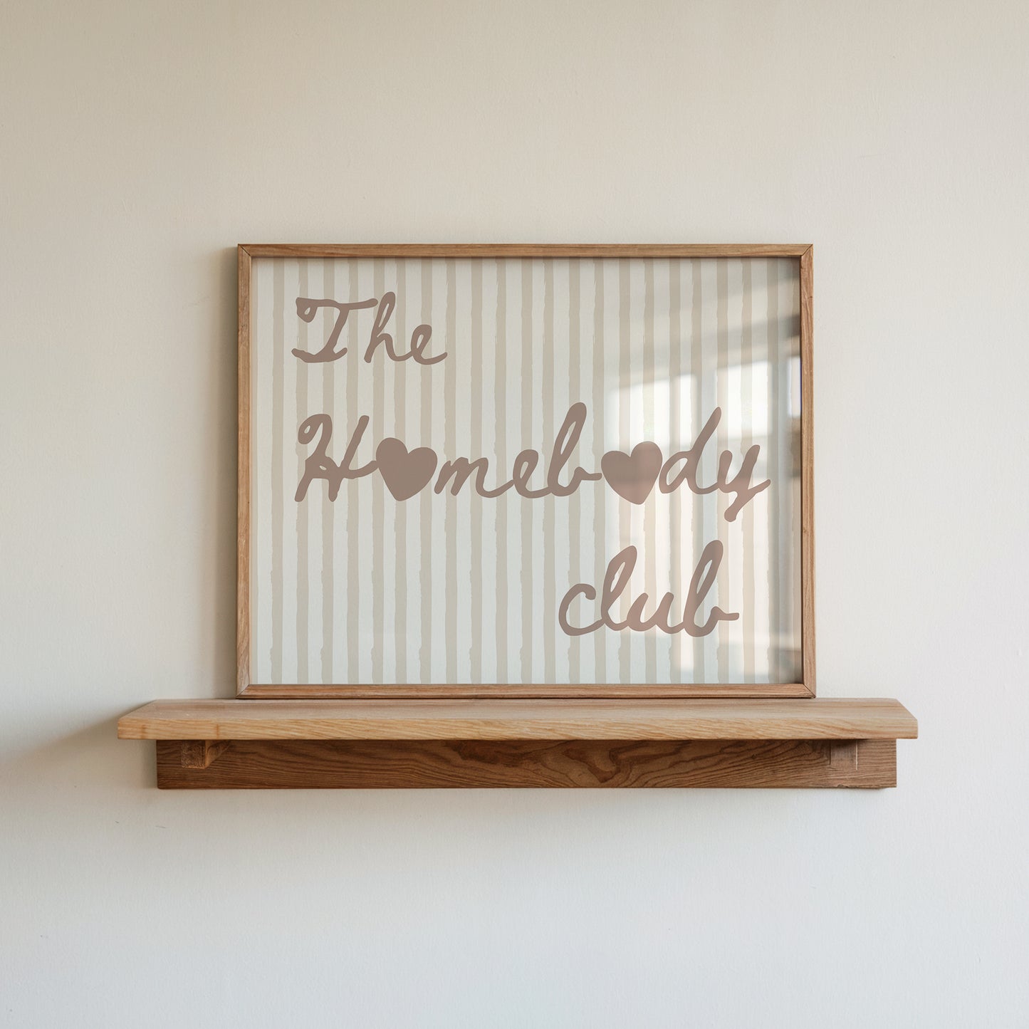 The Homebody Club Beige Striped Print - Digital Print
