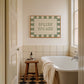 Splish Splash Green Checkered Bathroom Print - Digital Print
