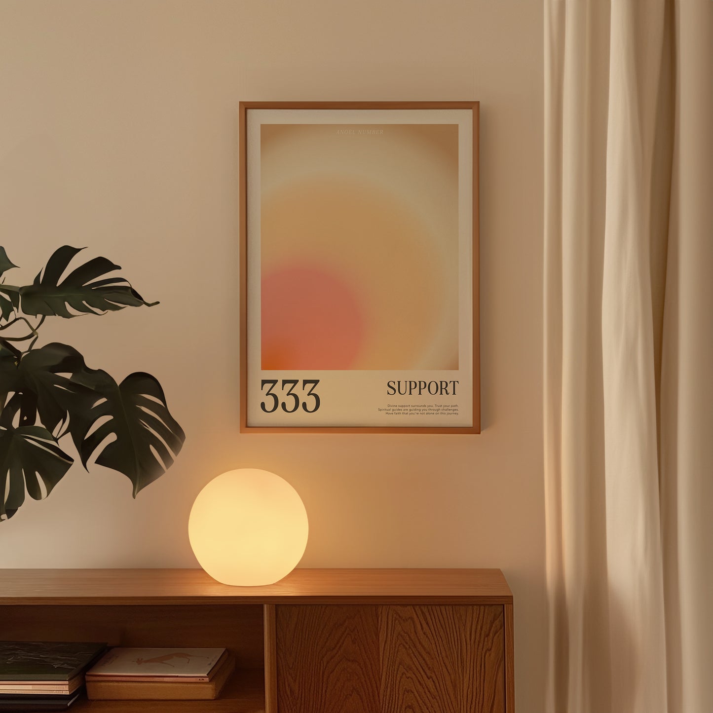Angel Number Poster 333 Gradient Art - Digital Print