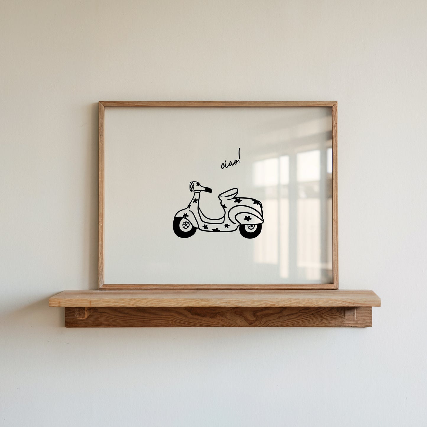 Ciao! Vespa Hand Drawn Art - Digital Print