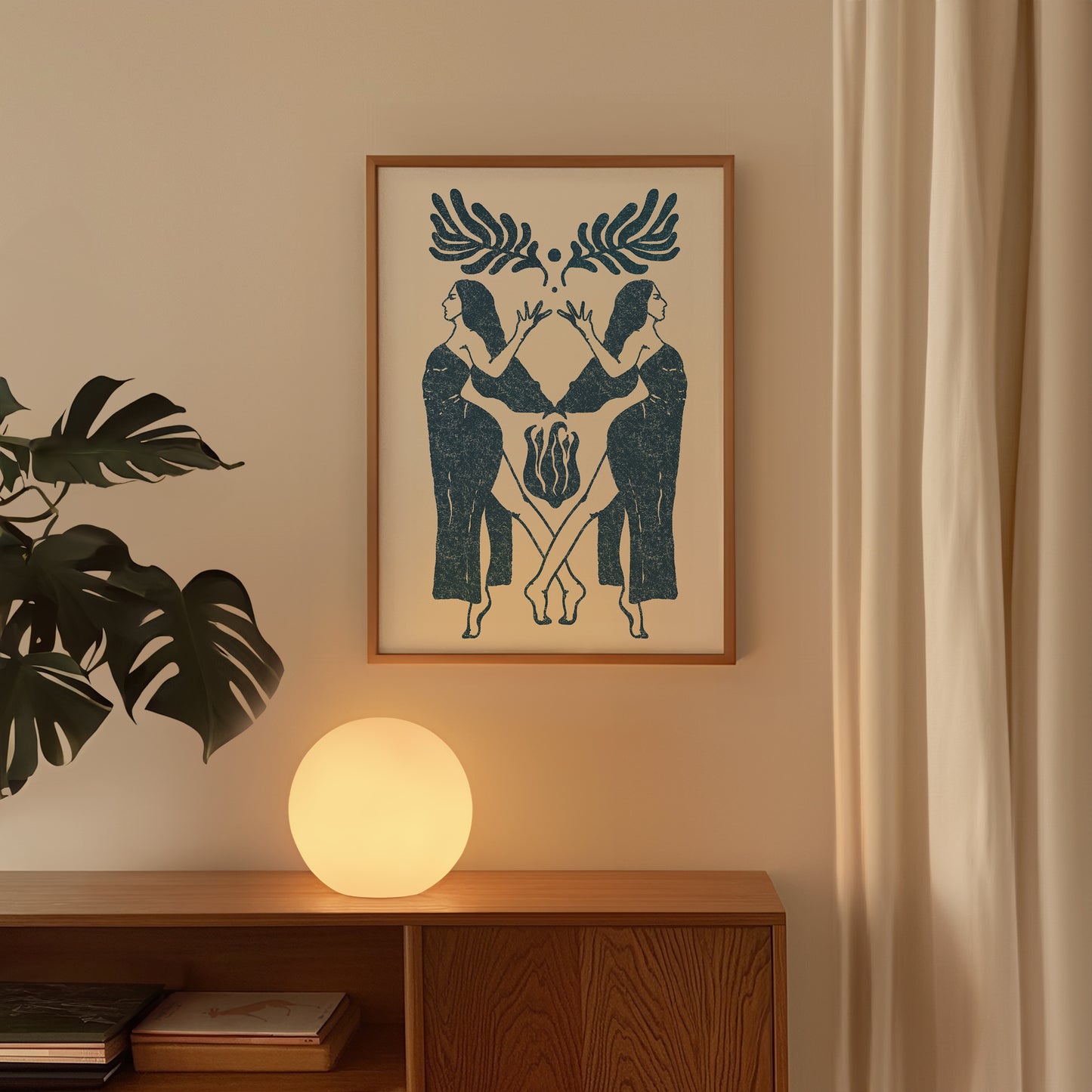 Celestial Sisters Blue Print - Digital Print