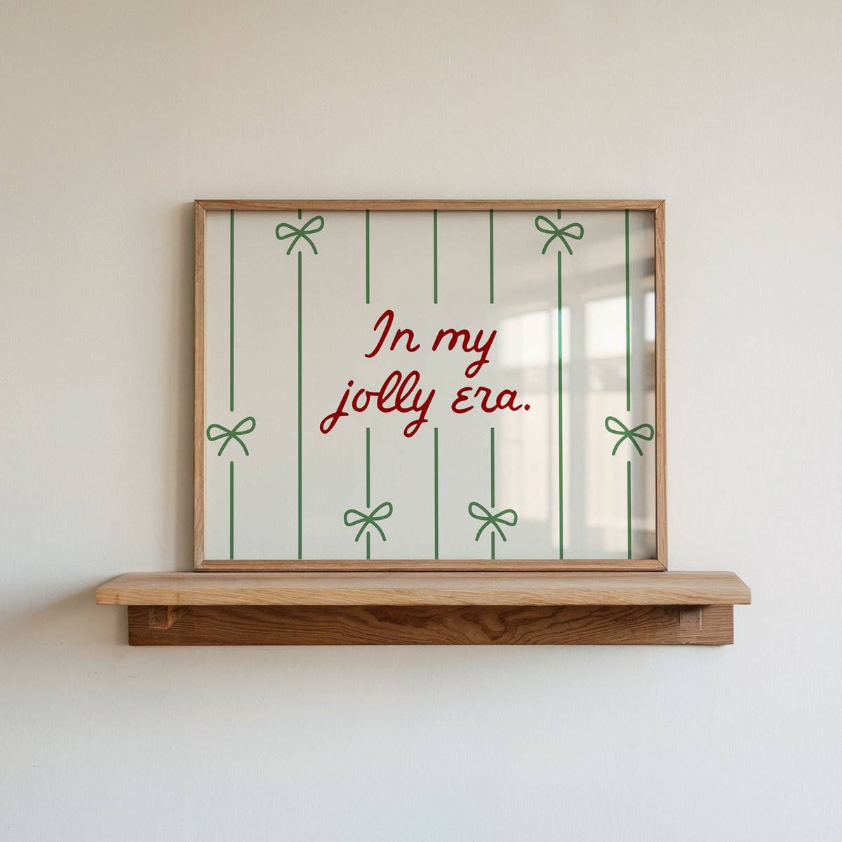 In My Jolly Era | Green Striped Bow Print