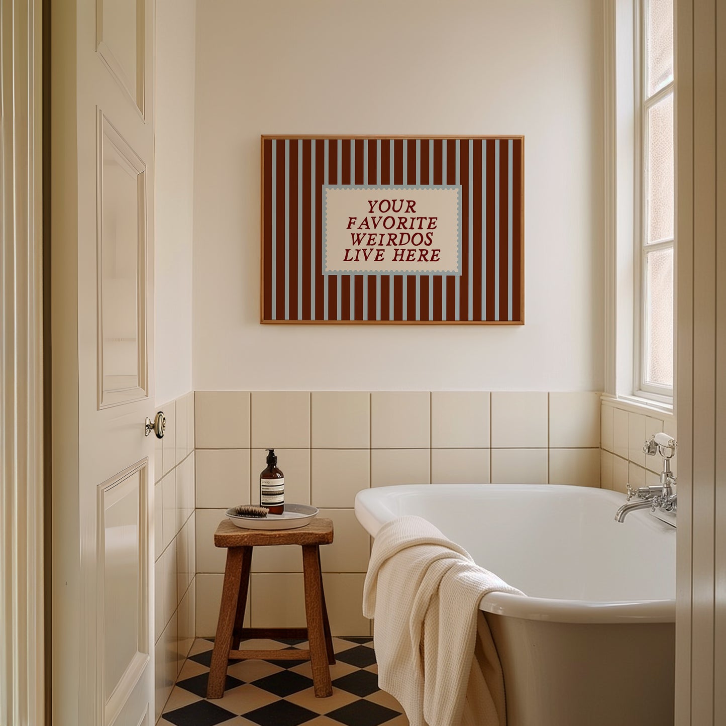 Your Favorite Weirdos Live Here Striped Welcome Art - Digital Download