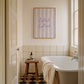 Lilac Splish Splash Striped Bathroom Print - Digital Print