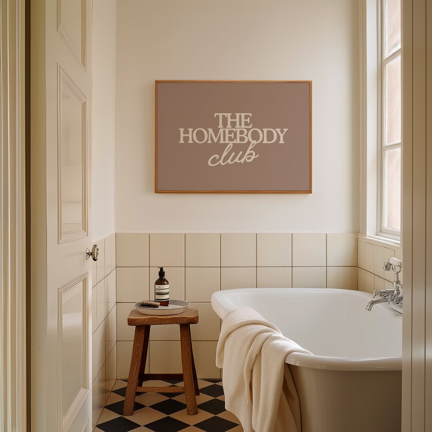 The Homebody Club Beige Print | Neutral Decor - Digital Print ( Horizontal )