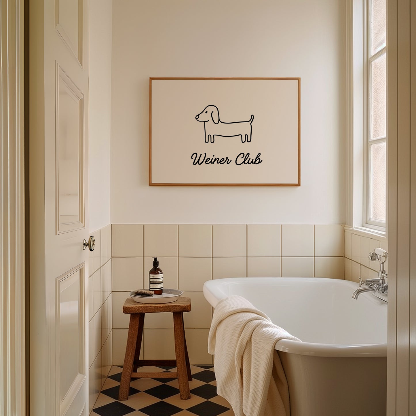 Weiner Club Hand-Drawn Print - Digital Print