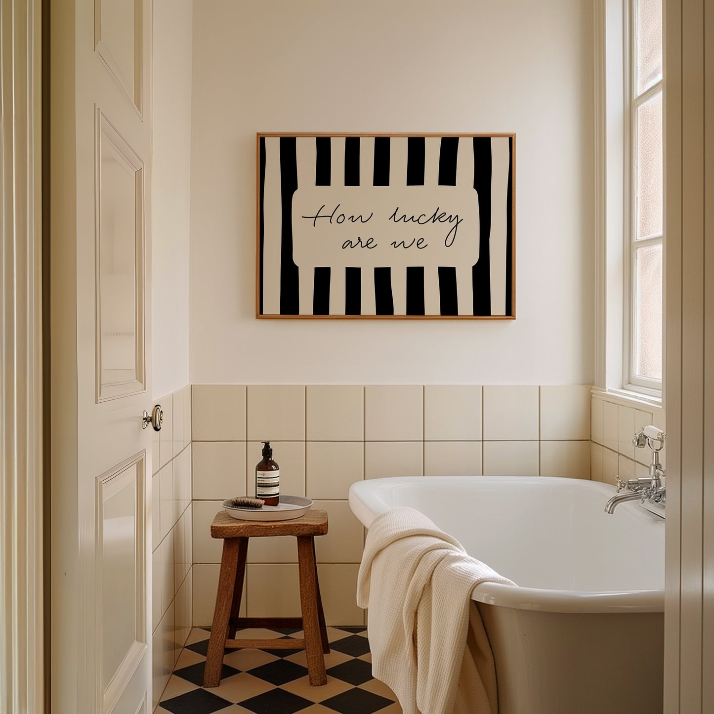 How Lucky Are We — Black Stripe Digital Print