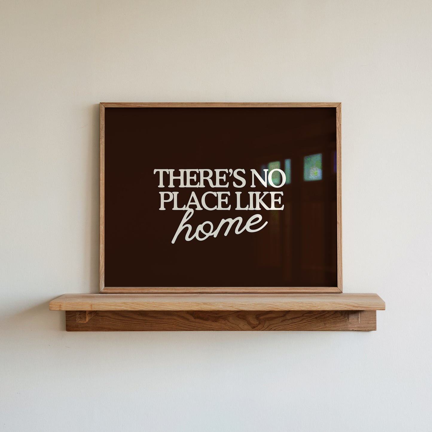 There's No Place Like Home Brown Horizontal Print - Digital Download