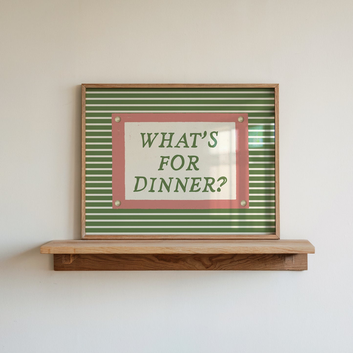 What's for dinner pink & green striped print