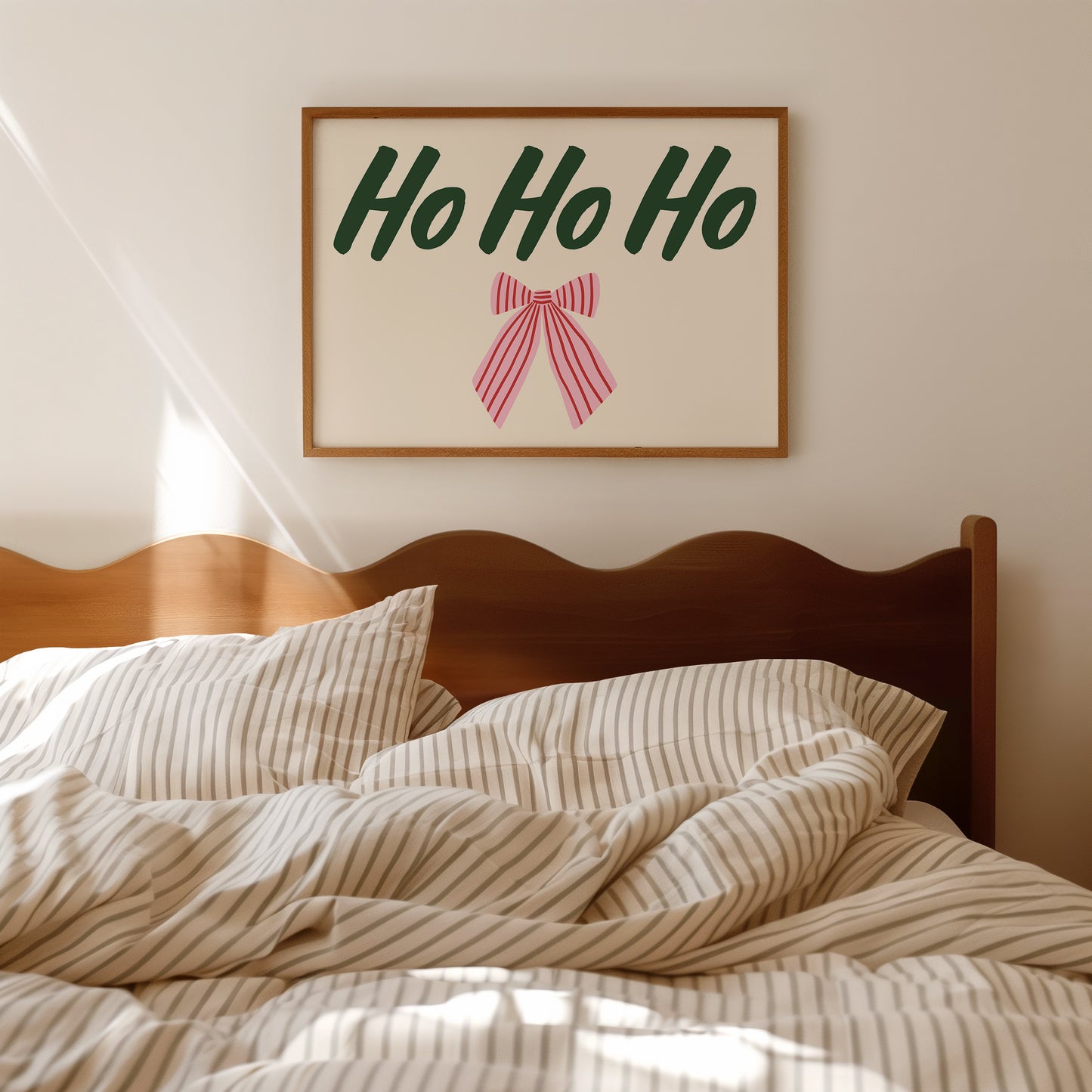 Ho Ho Ho Christmas Bow Art - Digital Print