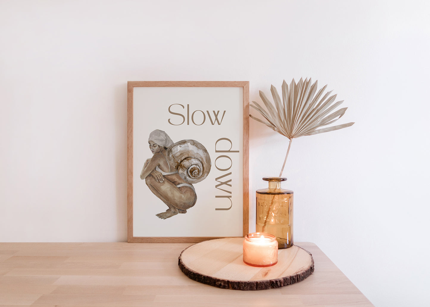 Slow Down Spiritual Quote Artwork, Magical Wall Art, Spiritual Sayings Poster, Typography Print, Mindfulness Wall Art, Positive Affirmation Snail Art (Copy)