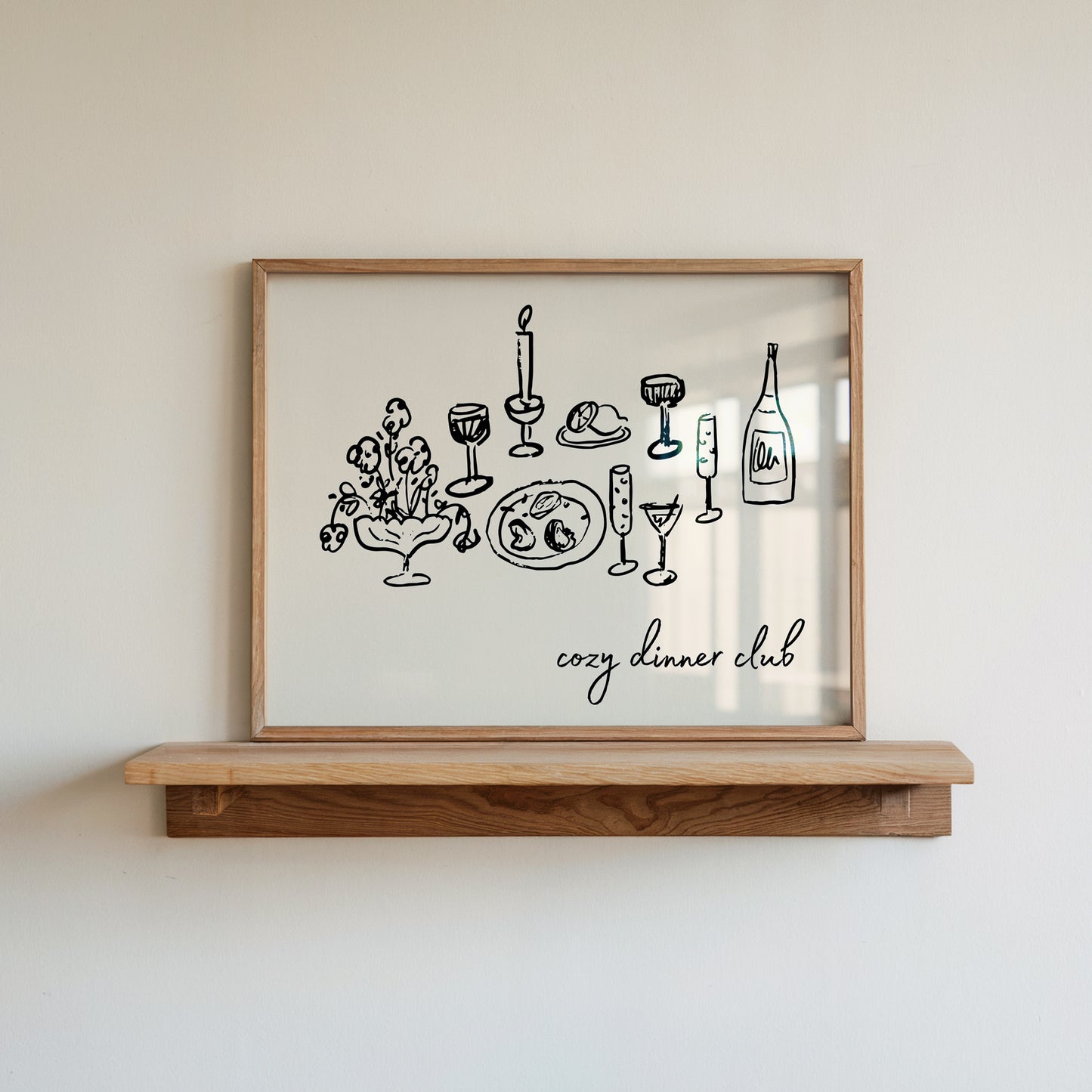Black Cozy Dinner Club Art - Digital Print