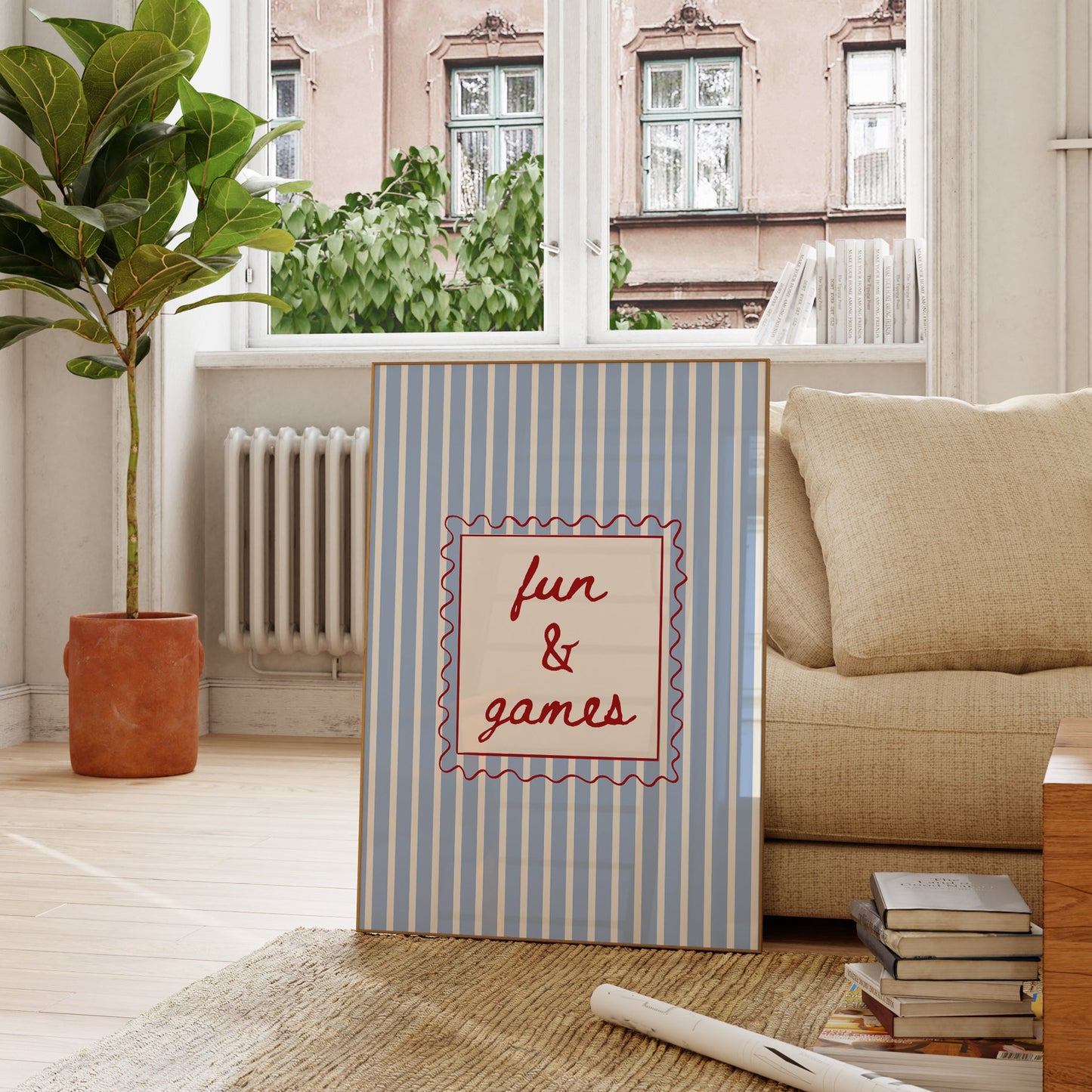 Fun & Games Striped  Art - Digital Print