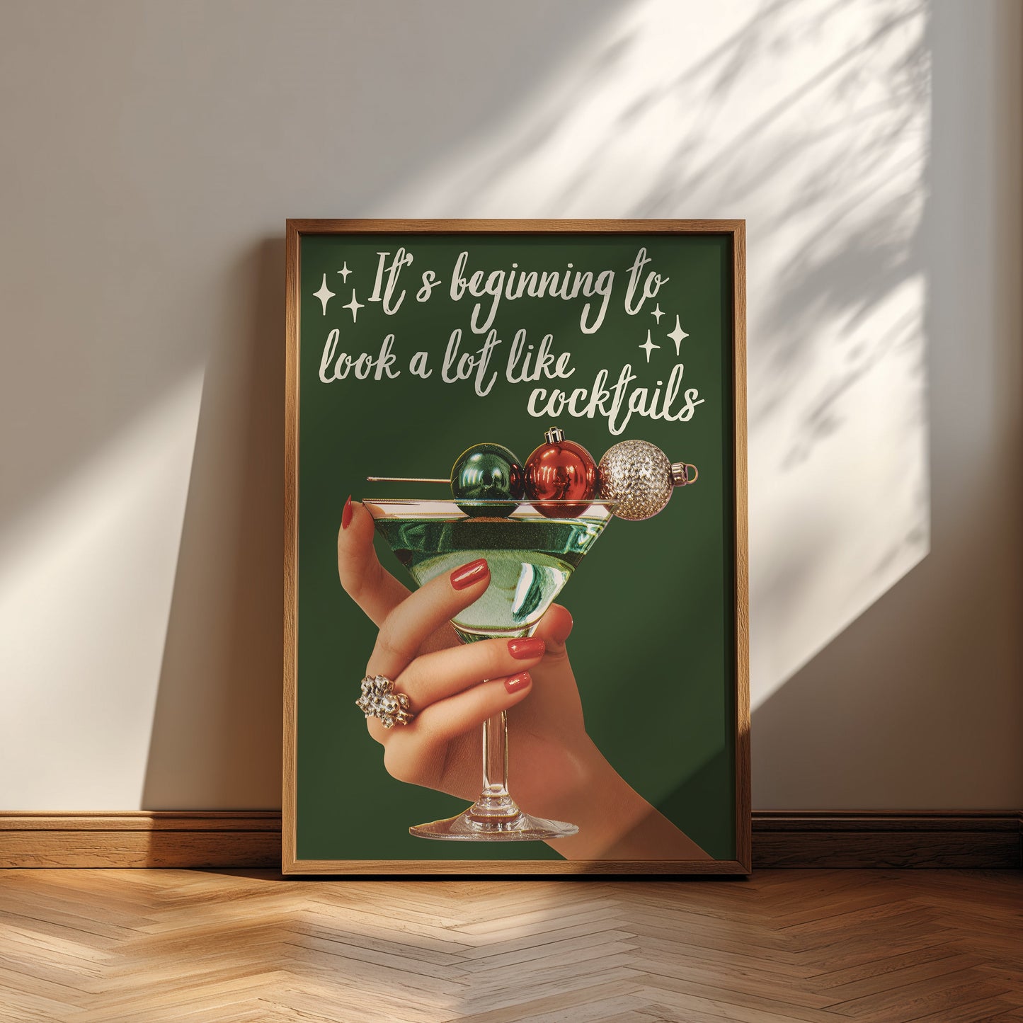 It's Beginning To Look a Lot Like Cocktails Holiday Art - Digital Print