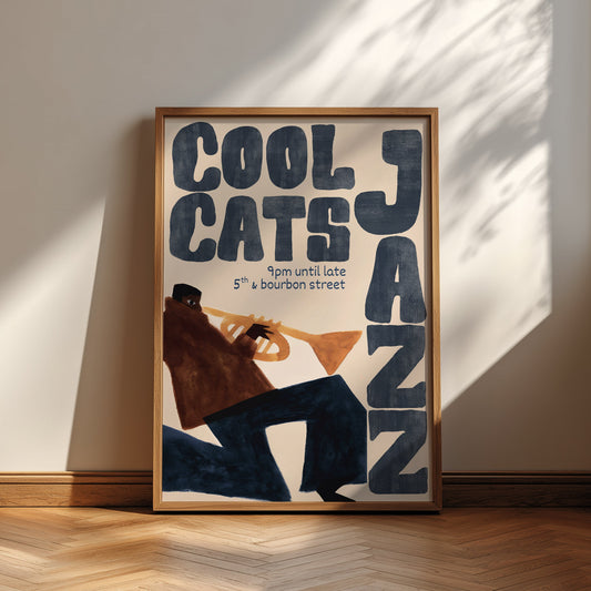 Cool Cats Jazz Poster- Digital Print