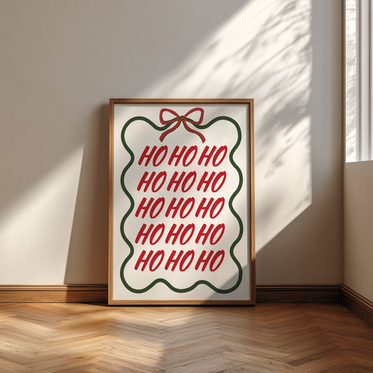Cute Ho Ho Ho Christmas Art - Digital Print