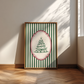 Vintage Christmas Print Set of 6 | Red & Green