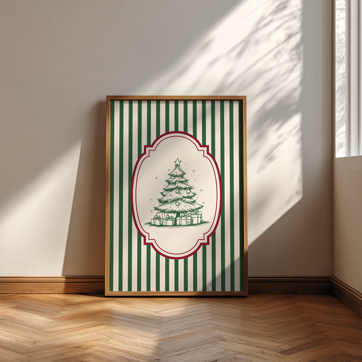Vintage Christmas Print Set of 6 | Red & Green