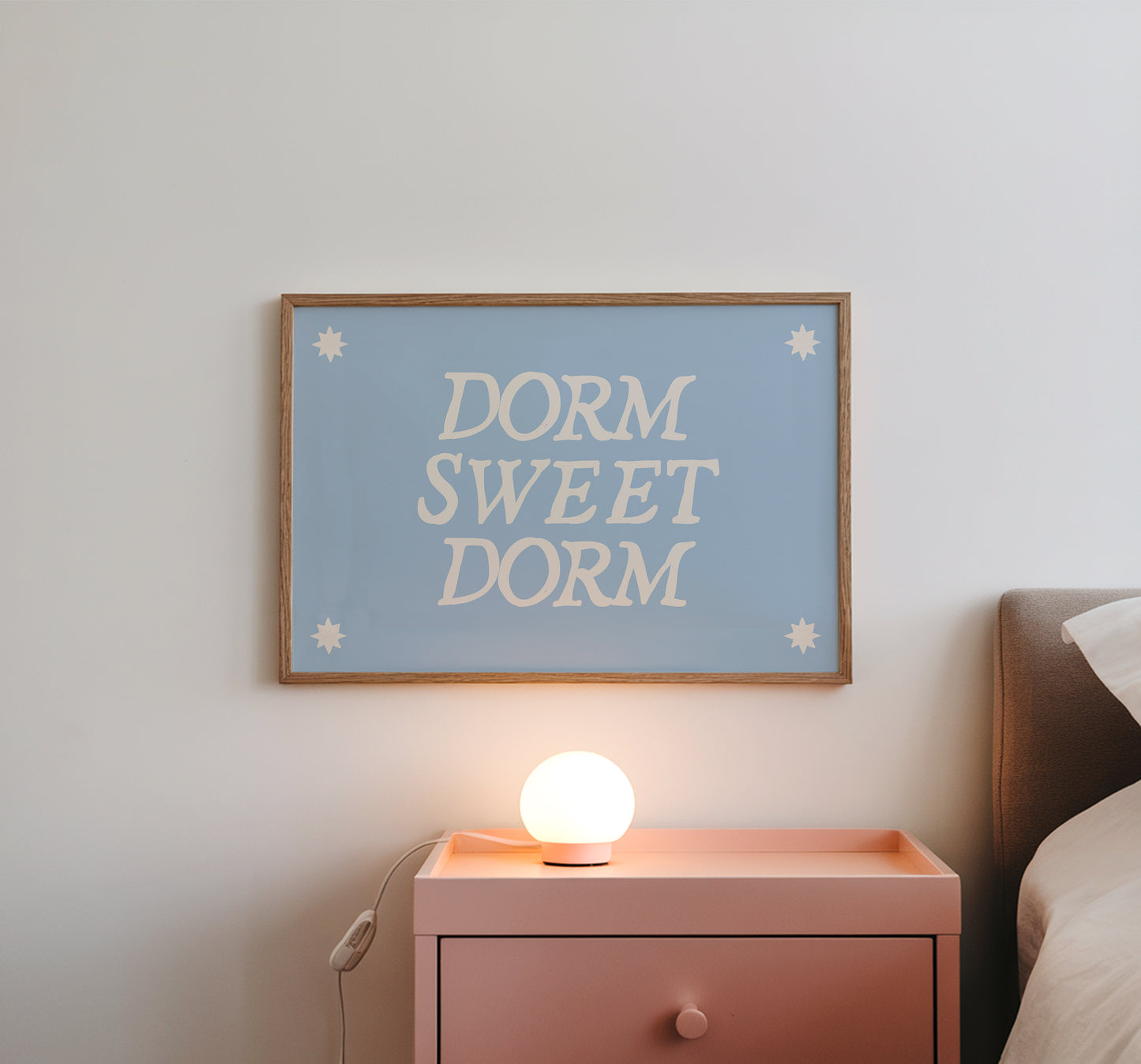 Blue Dorm Sweet Dorm Art Print - Digital Print