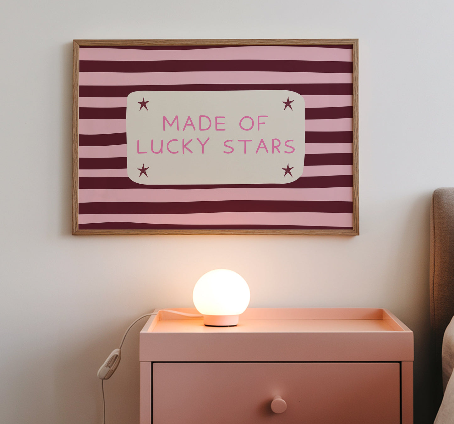 Made Of Lucky Stars Striped Print - Digital Print